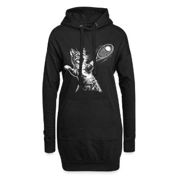 Tennis de chats drôles - Sweat-shirt à capuche long Femme - noir - Devant