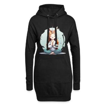 Einhorn-Yogi Meditation - Hoodie-Kleid - Schwarz - Vorne