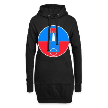 Rundes Basketballfeld-Abzeichen - Hoodie-Kleid - Schwarz - Vorne