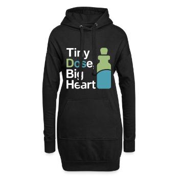 Zertifizierte klinische Mikrodosis-Praktikerbekleidung - Hoodie-Kleid - Schwarz - Vorne