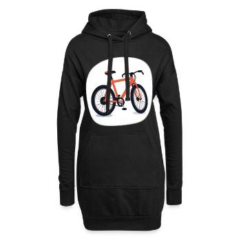 Orangenes Fahrraddesign - Hoodie-Kleid - Schwarz - Vorne