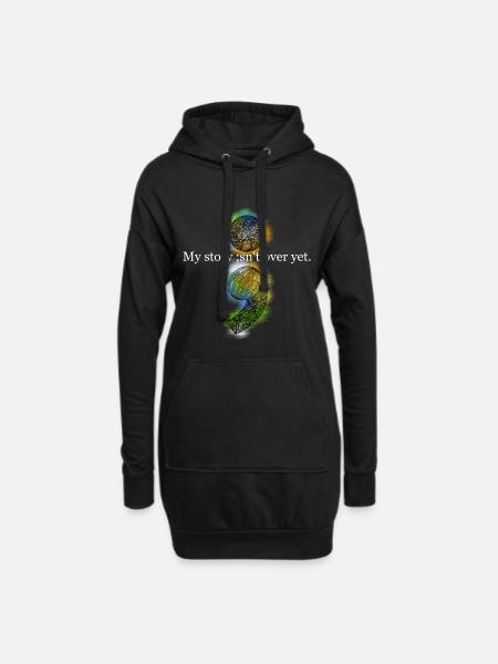 Zentangle semicolon - Hoodie Dress - black