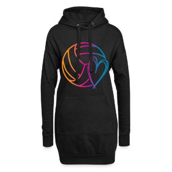 Ballon de volley-ball - Sweat-shirt à capuche long Femme - noir - Devant