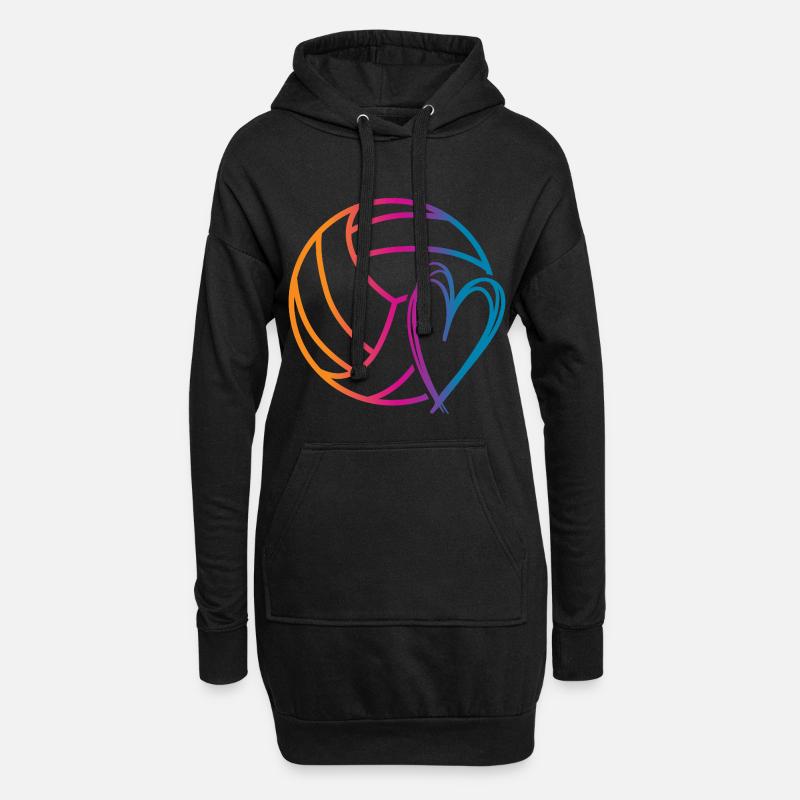 Volleyball Ball - Hoodie-Kleid - Schwarz
