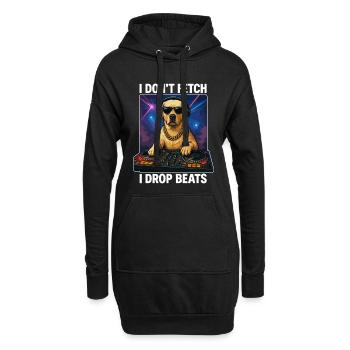 Labrador DJ : Je ne rapporte pas, je lâche des beats ! - Sweat-shirt à capuche long Femme - noir - Devant