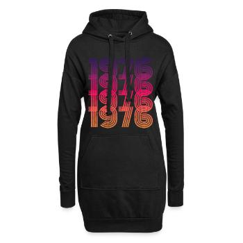 Vintage 1976 - Hoodie-Kleid - Schwarz - Vorne