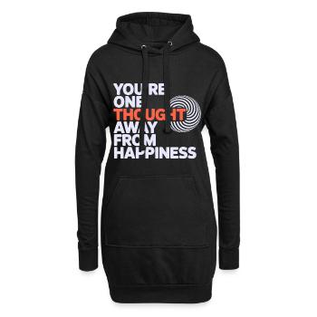 Hypnotiseur einen Gedanken entfernt von Happiness Pro - Hoodie-Kleid - Schwarz - Vorne