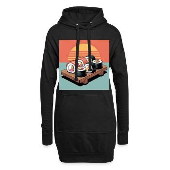 Sushi - Hoodie-Kleid - Schwarz - Vorne