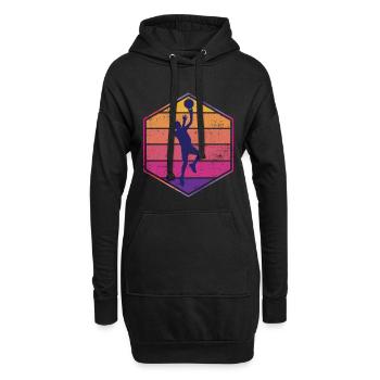 Basketteur - Sweat-shirt à capuche long Femme - noir - Devant