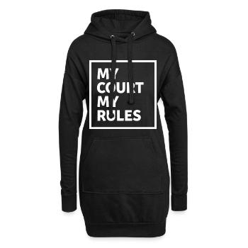 Mon Court : Ma déclaration de Padel Tennis - Sweat-shirt à capuche long Femme - noir - Devant