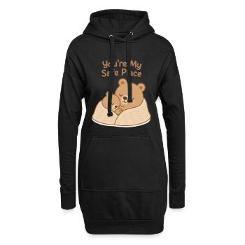 Bärenliebe – Tu es mon refuge - Sweat-shirt à capuche long Femme - noir - Devant
