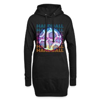 Handball vintage - Sweat-shirt à capuche long Femme - noir - Devant