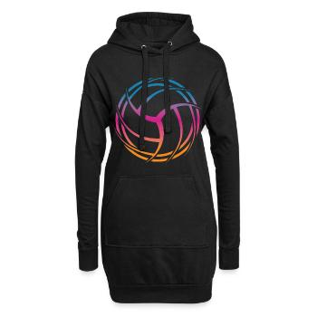 Ballon de volley-ball - Sweat-shirt à capuche long Femme - noir - Devant