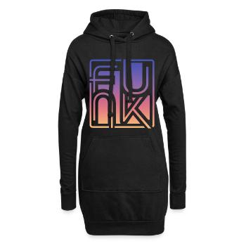 Musique funk - Sweat-shirt à capuche long Femme - noir - Devant