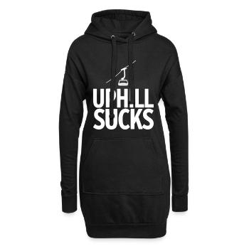 Uphill Sucks Sessellift Wintersport Statement - Hoodie-Kleid - Schwarz - Vorne