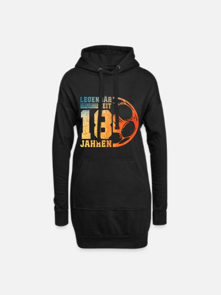 18. Geburtstag Fußball 18 Jahre Junge Jungs - Hoodie-Kleid - Schwarz