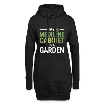 Équipement pharmaceutique biologique certifié - Sweat-shirt à capuche long Femme - noir - Devant