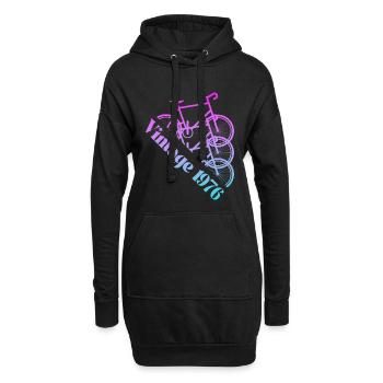 Vintage 1976 - Hoodie-Kleid - Schwarz - Vorne