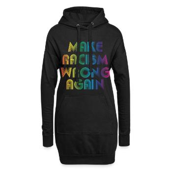 Rendre le racisme faux - Sweat-shirt à capuche long Femme - noir - Devant