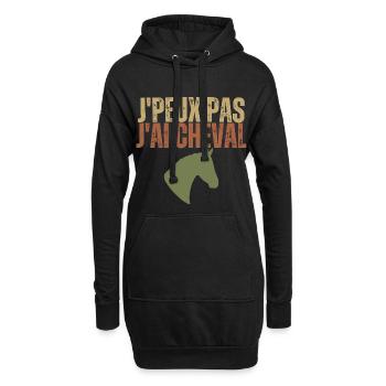 Ich kann nicht, ich habe ein Pferd - Hoodie-Kleid - Schwarz - Vorne