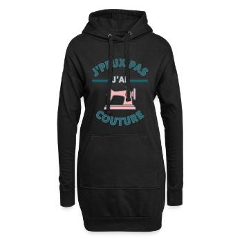 J'peux pas j'ai couture - Sweat-shirt à capuche long Femme - noir - Devant