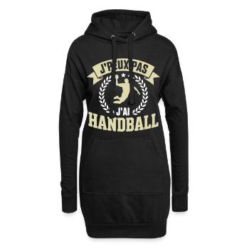 j'peux pas j'ai handball joueur de handball - Sweat-shirt à capuche long Femme - noir - Devant