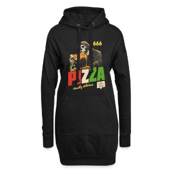 Pizza de la Faucheuse - Sweat-shirt à capuche long Femme - noir - Devant