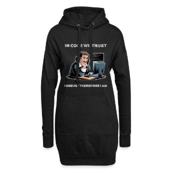 Philosoph Descartes Meme – für einen dunklen Hintergrund - Hoodie-Kleid - Schwarz - Vorne