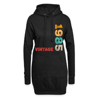 Millésime 1985 - Sweat-shirt à capuche long Femme - noir - Devant
