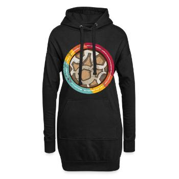 Handball vintage - Sweat-shirt à capuche long Femme - noir - Devant