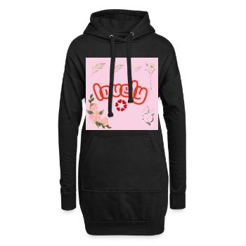 Lucky Neon Floral on Pink - Hoodie Dress - black - Front