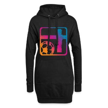 Tischfußball - Hoodie-Kleid - Schwarz - Vorne