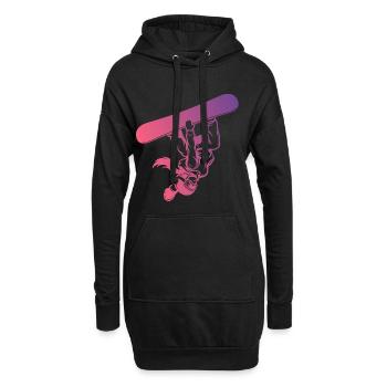 Slopestyle Salto Freestyle Wintersport Action - Hoodie-Kleid - Schwarz - Vorne