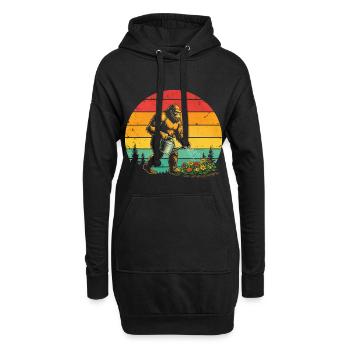 Fleurs de jardin Drôle de Big Foot Gardener - Sweat-shirt à capuche long Femme - noir - Devant
