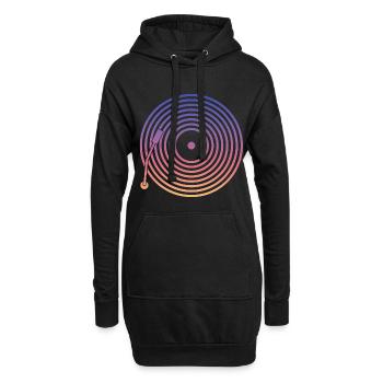 DJ Vinyl Music - Sweat-shirt à capuche long Femme - noir - Devant