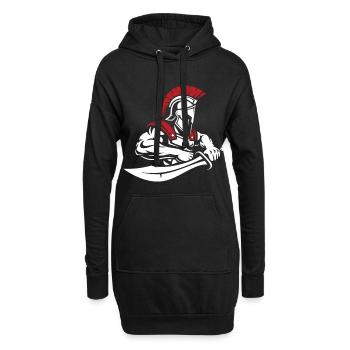 Spartanisches Krieger-Schwertbüste Spartanisches Maskottchen - Hoodie-Kleid - Schwarz - Vorne