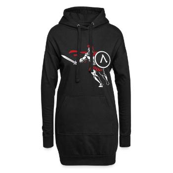 Spartan Attack Sword Shield Spartan-Maskottchen - Hoodie-Kleid - Schwarz - Vorne