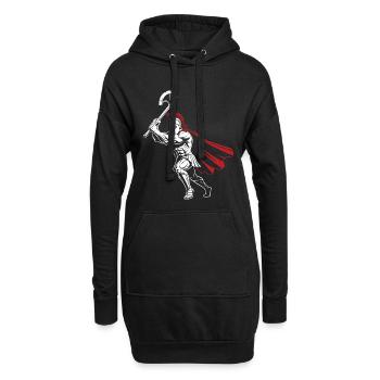 Spartan Warrior Axe Maskottchen Spartan Axeman - Hoodie-Kleid - Schwarz - Vorne