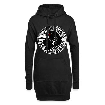 Odins Rabe Huginn Muninn Wikinger-Runen-Maskottchen - Hoodie-Kleid - Schwarz - Vorne