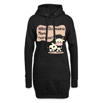 Hochzeit Mama Heiraten - Hoodie-Kleid - Schwarz - Vorne