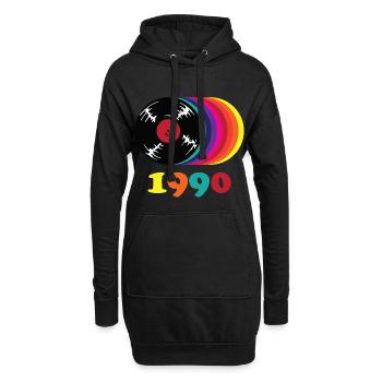 Millésime 1990 - Sweat-shirt à capuche long Femme - noir - Devant