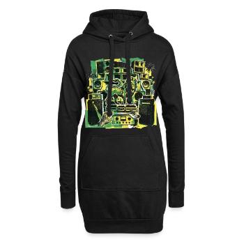 Roots Dub Reggae Soundsystem - Hoodie-Kleid - Schwarz - Vorne