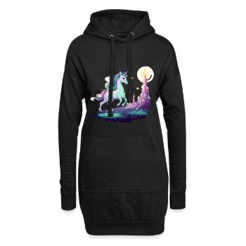 Mondturm Einhorntraum - Hoodie-Kleid - Schwarz - Vorne