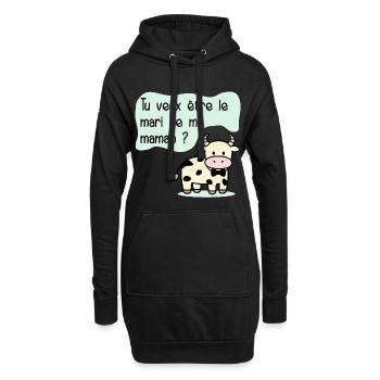 Proposition de Mariage Maman - Sweat-shirt à capuche long Femme - noir - Devant