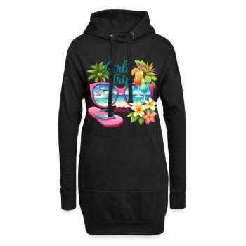 Voyage entre filles Vacances en croisière 2026 - Sweat-shirt à capuche long Femme - noir - Devant