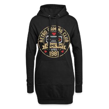 Avril 1981 Anniversaire avril 1981 Rétro - Sweat-shirt à capuche long Femme - noir - Devant