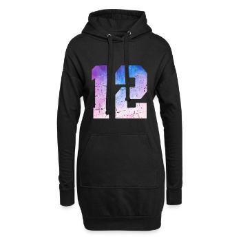 numéro 12 – Cadeau anniversaire 12 ans - Sweat-shirt à capuche long Femme - noir - Devant