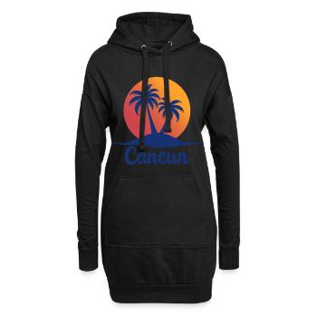 Souvenir de Noël des palmiers rétro de Cancun - Sweat-shirt à capuche long Femme - noir - Devant