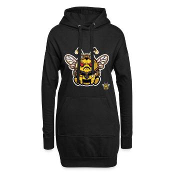 Abeille Cyborg Steampunk Énervée Bionique - Sweat-shirt à capuche long Femme - noir - Devant