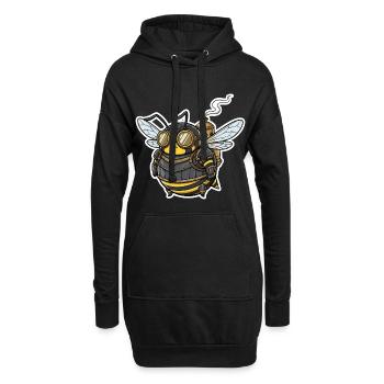 Abeille Ouvrière Steampunk Blindée Goggles - Sweat-shirt à capuche long Femme - noir - Devant